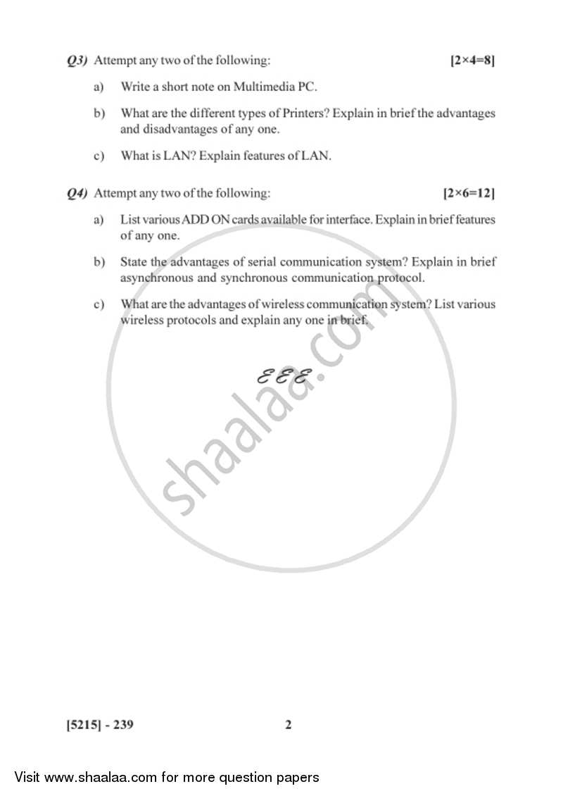 Microprocessor and Interfacing Techniques 2017-2018 Semester 4 (FYBSc) - University of Pune question paper with PDF download