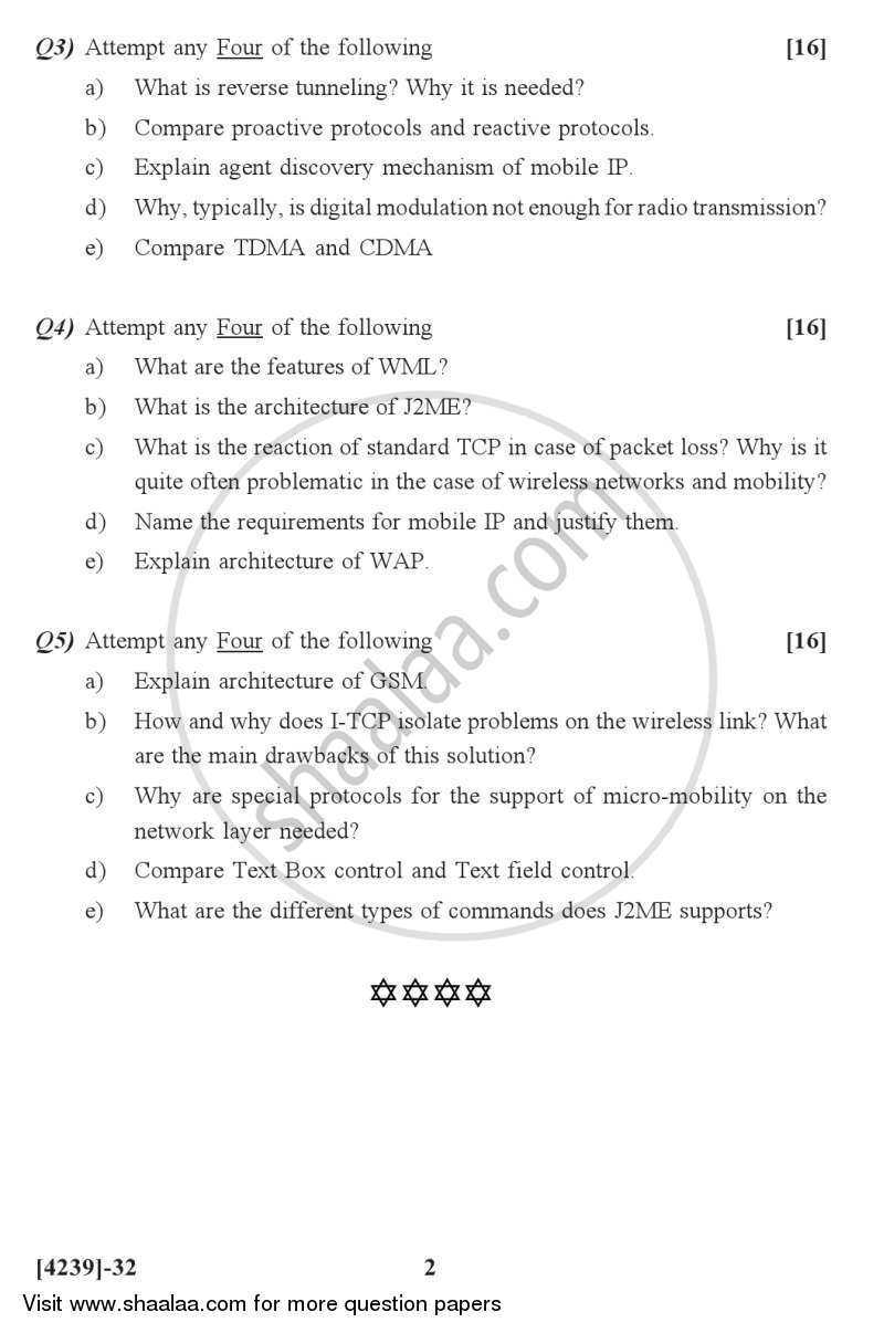 Mobile Computing 2012-2013 Semester 3 - University of Pune question paper with PDF download