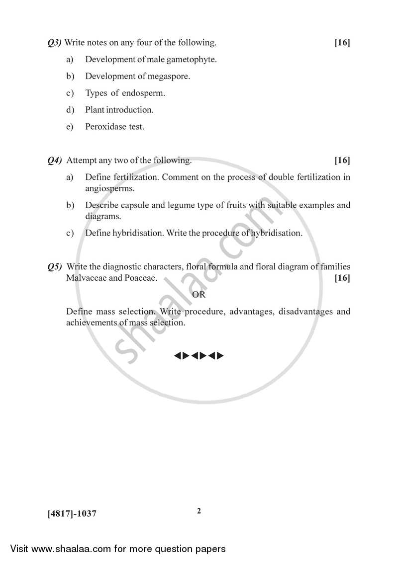 Morphology, Plant Breeding and Testing for Cultivar Genuineness 2015-2016 Semester 2 (FYBSc) - University of Pune question paper with PDF download