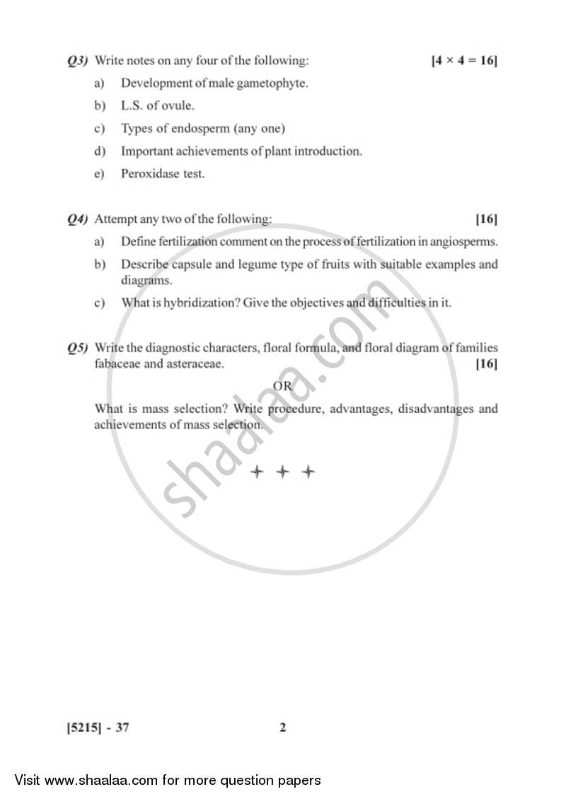 Morphology, Plant Breeding and Testing for Cultivar Genuineness 2017-2018 Semester 2 (FYBSc) - University of Pune question paper with PDF download