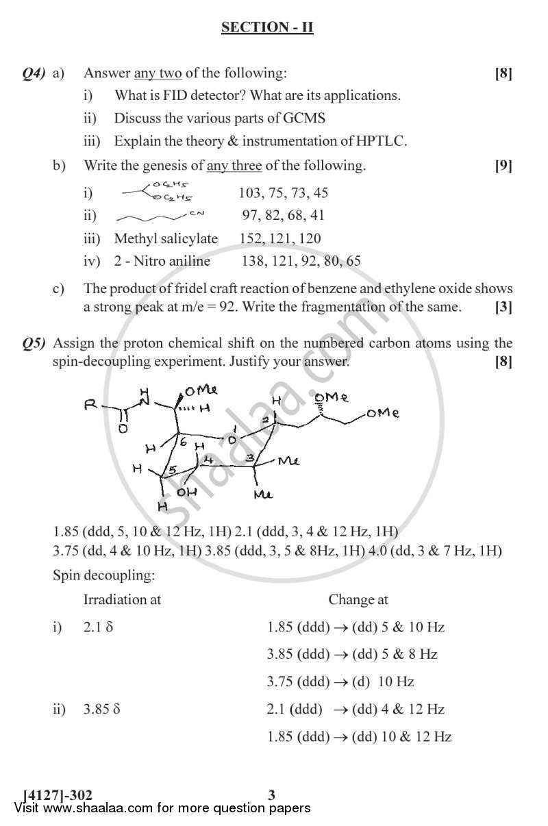 Advance Analytical Methods 2011-2012 - M.Sc. - Semester 3 - University of Pune question paper with PDF download