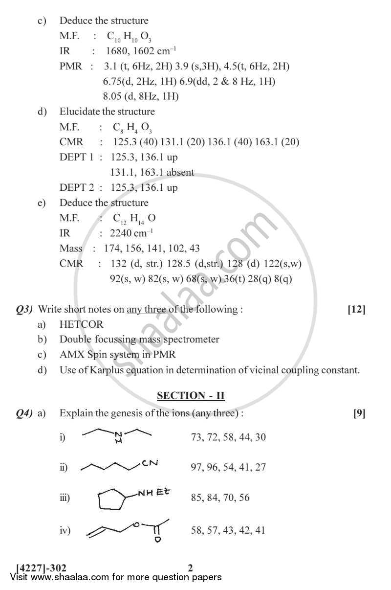 Advance Analytical Methods 2012-2013 - M.Sc. - Semester 3 - University of Pune question paper with PDF download