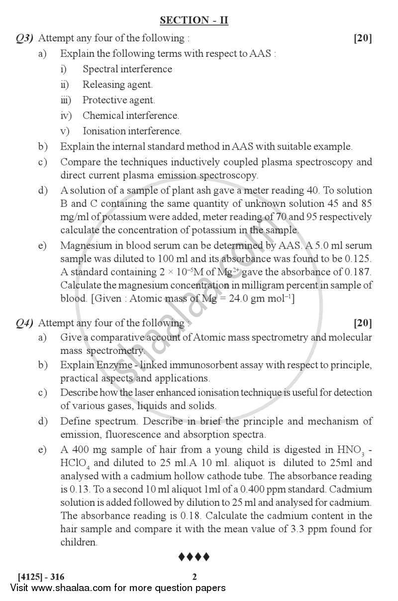 Advanced Analytical Techniques 2011-2012 - M.Sc. - Semester 3 - University of Pune question paper with PDF download