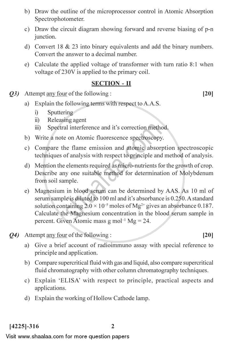 Advanced Analytical Techniques 2012-2013 - M.Sc. - Semester 3 - University of Pune question paper with PDF download