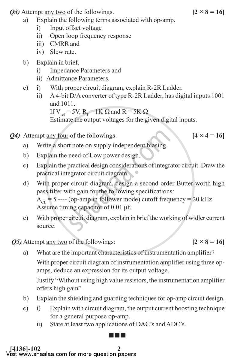 Analog Circuit Design and Analysis 2011-2012 - M.Sc. - Semester 1 - University of Pune question paper with PDF download