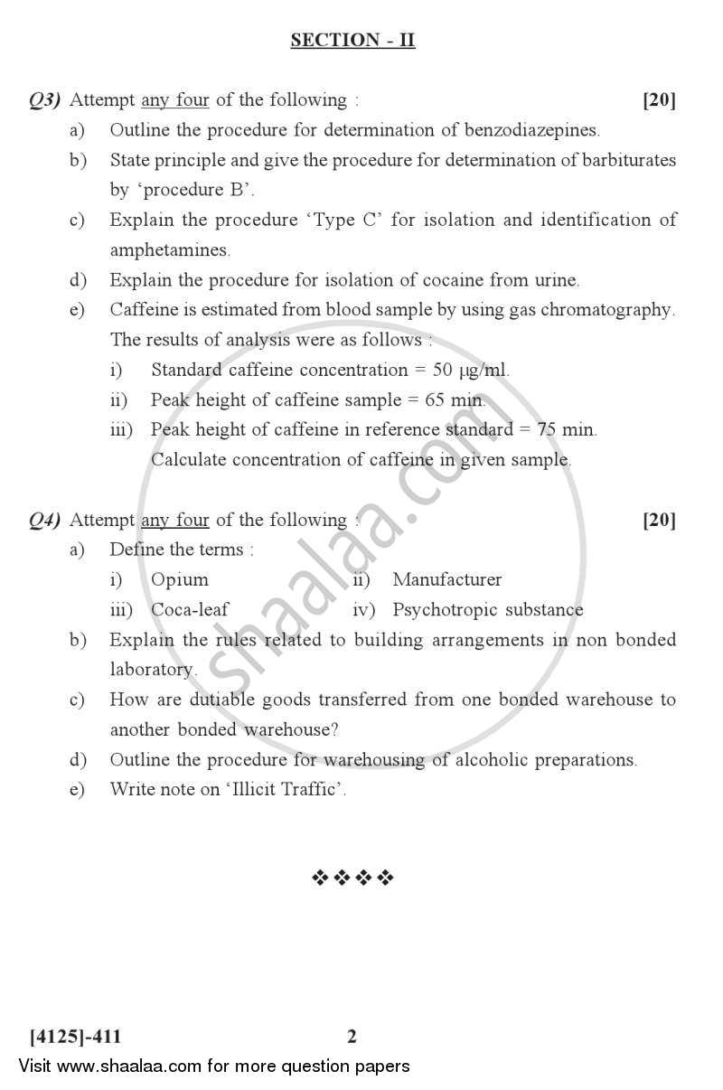 Bioanalytical and Forensic Science 2011-2012 - M.Sc. - Semester 4 - University of Pune question paper with PDF download