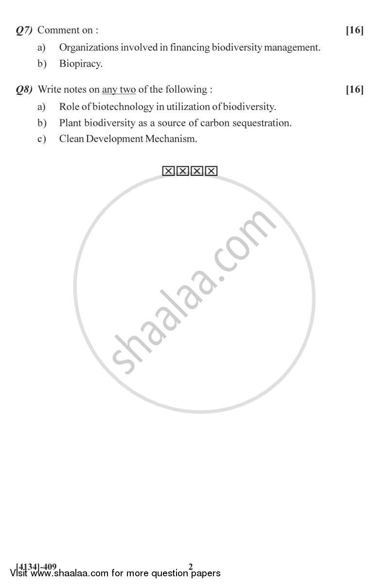 Botany Special Paper - Plant Biotechnology 2 2011-2012 - M.Sc. - Semester 4 - University of Pune question paper with PDF download