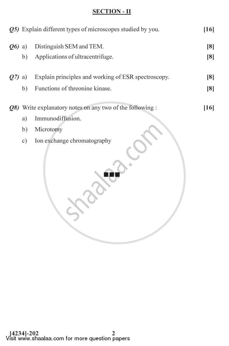 Cell Biology and Instrumentation 2012-2013 - M.Sc. - Semester 2 - University of Pune question paper with PDF download