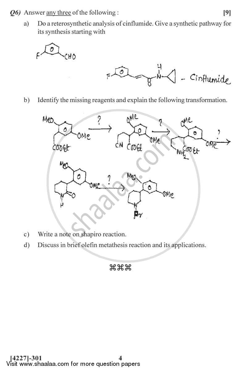 Chemistry of Heterocycles and Biologically Actives Compounds 2012-2013 - M.Sc. - Semester 3 - University of Pune question paper with PDF download
