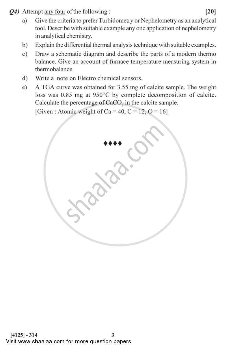 Electro Analytical and Current Analytical Methods in Industries 2011-2012 - M.Sc. - Semester 3 - University of Pune question paper with PDF download