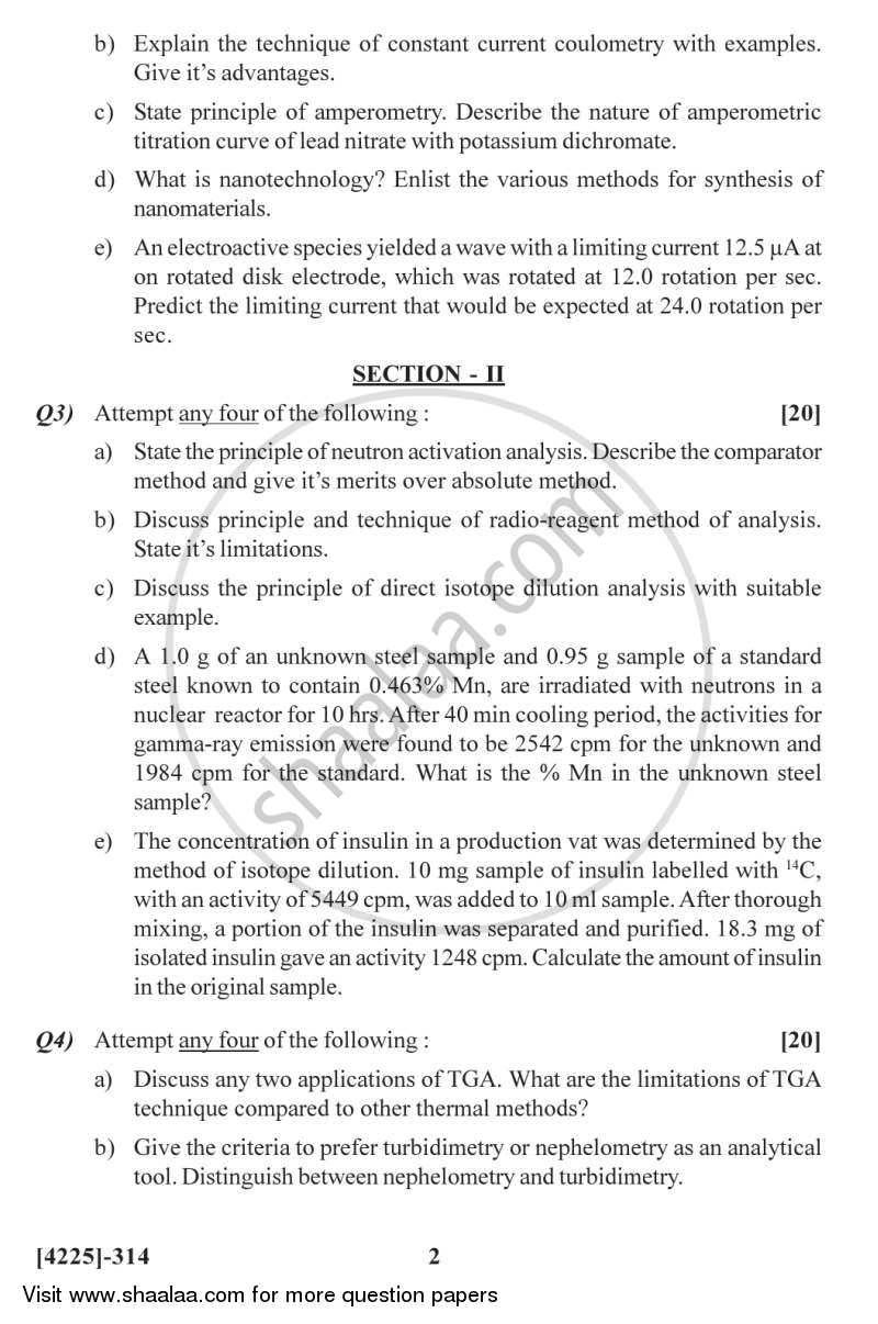 Electro Analytical and Current Analytical Methods in Industries 2012-2013 - M.Sc. - Semester 3 - University of Pune question paper with PDF download