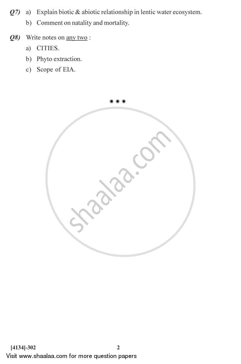 Environmental Botany and Plant Diversity 2011-2012 - M.Sc. - Semester 3 - University of Pune question paper with PDF download