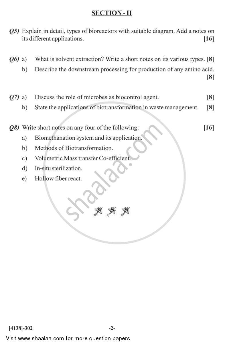 Fermentation Technology 2011-2012 - M.Sc. - Semester 3 - University of Pune question paper with PDF download