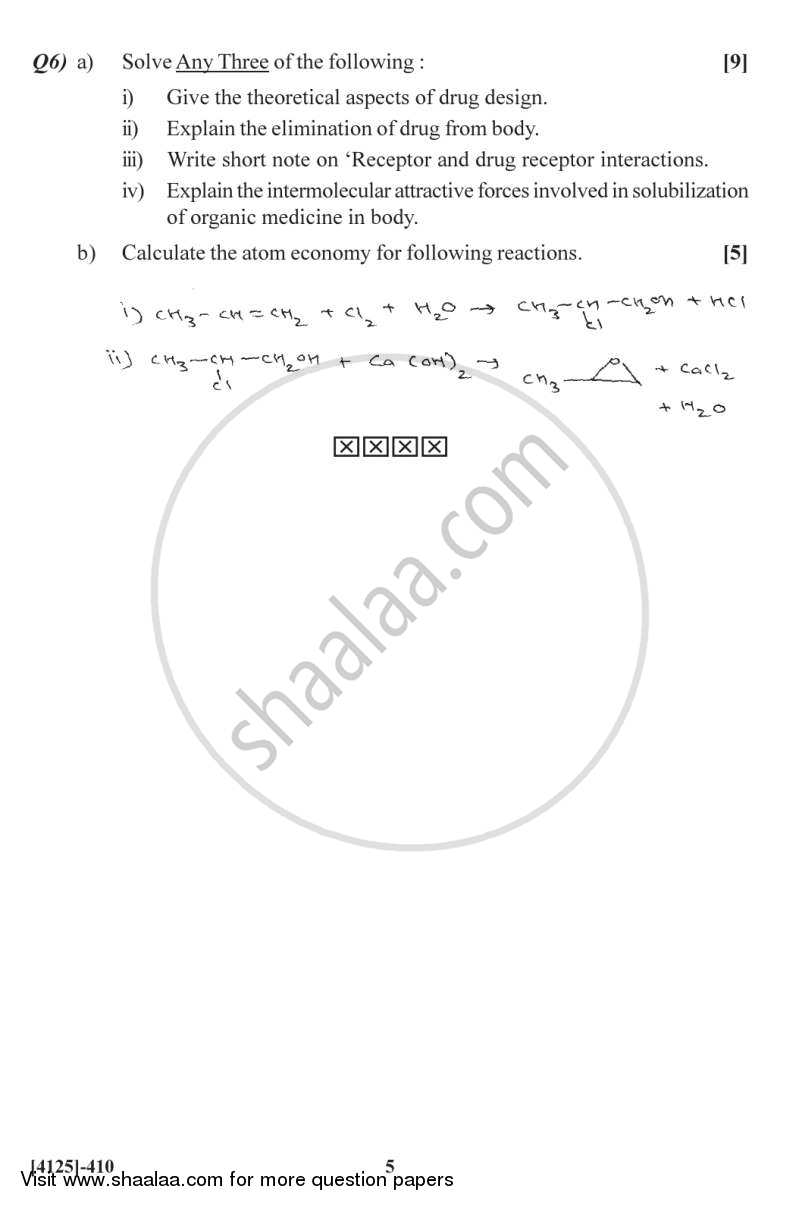 Heterocyclic Chemistry, Chiron Approach and Medicinal Chemistry 2011-2012 - M.Sc. - Semester 4 - University of Pune question paper with PDF download