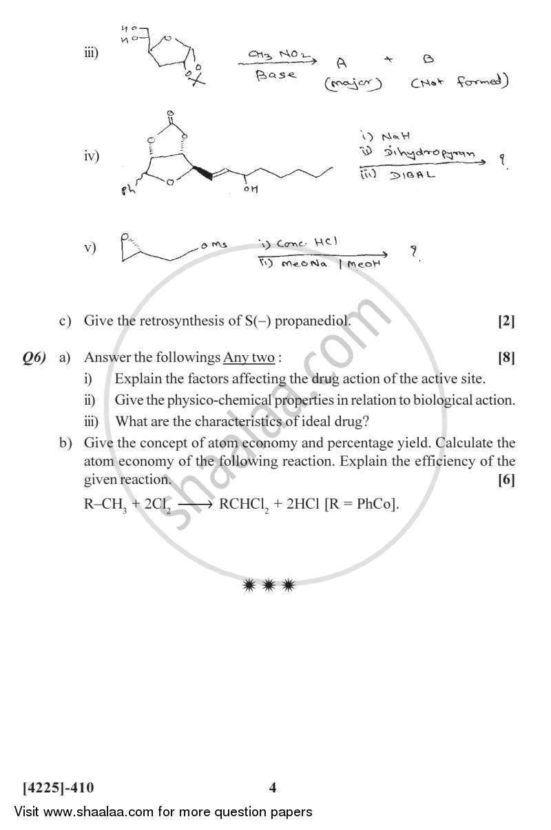 Heterocyclic Chemistry, Chiron Approach and Medicinal Chemistry 2012-2013 - M.Sc. - Semester 4 - University of Pune question paper with PDF download