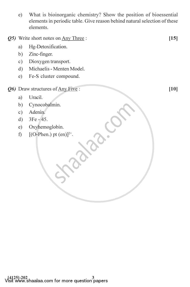 Inorganic Chemistry 2 2011-2012 - M.Sc. - Semester 2 - University of Pune question paper with PDF download