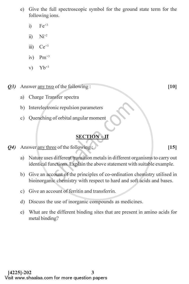 Inorganic Chemistry 2 2012-2013 - M.Sc. - Semester 2 - University of Pune question paper with PDF download