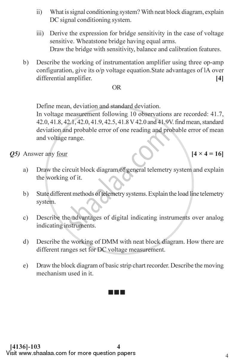 Instrumentation and Measurement Techniques 2011-2012 - M.Sc. - Semester 1 - University of Pune question paper with PDF download