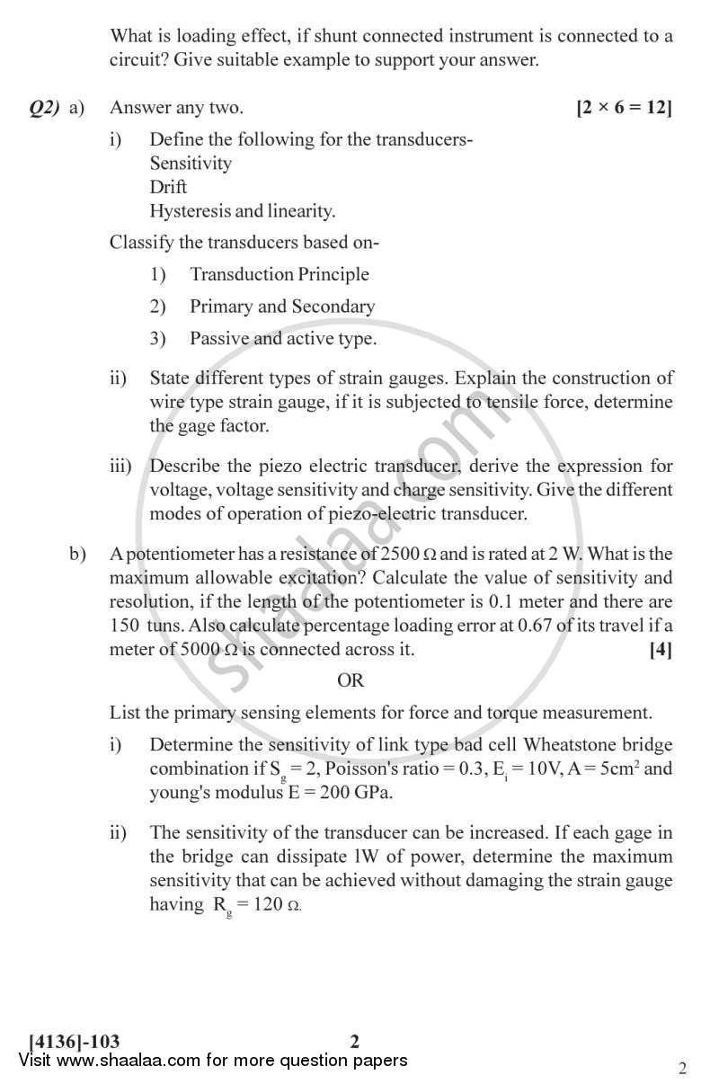 Instrumentation and Measurement Techniques 2011-2012 - M.Sc. - Semester 1 - University of Pune question paper with PDF download