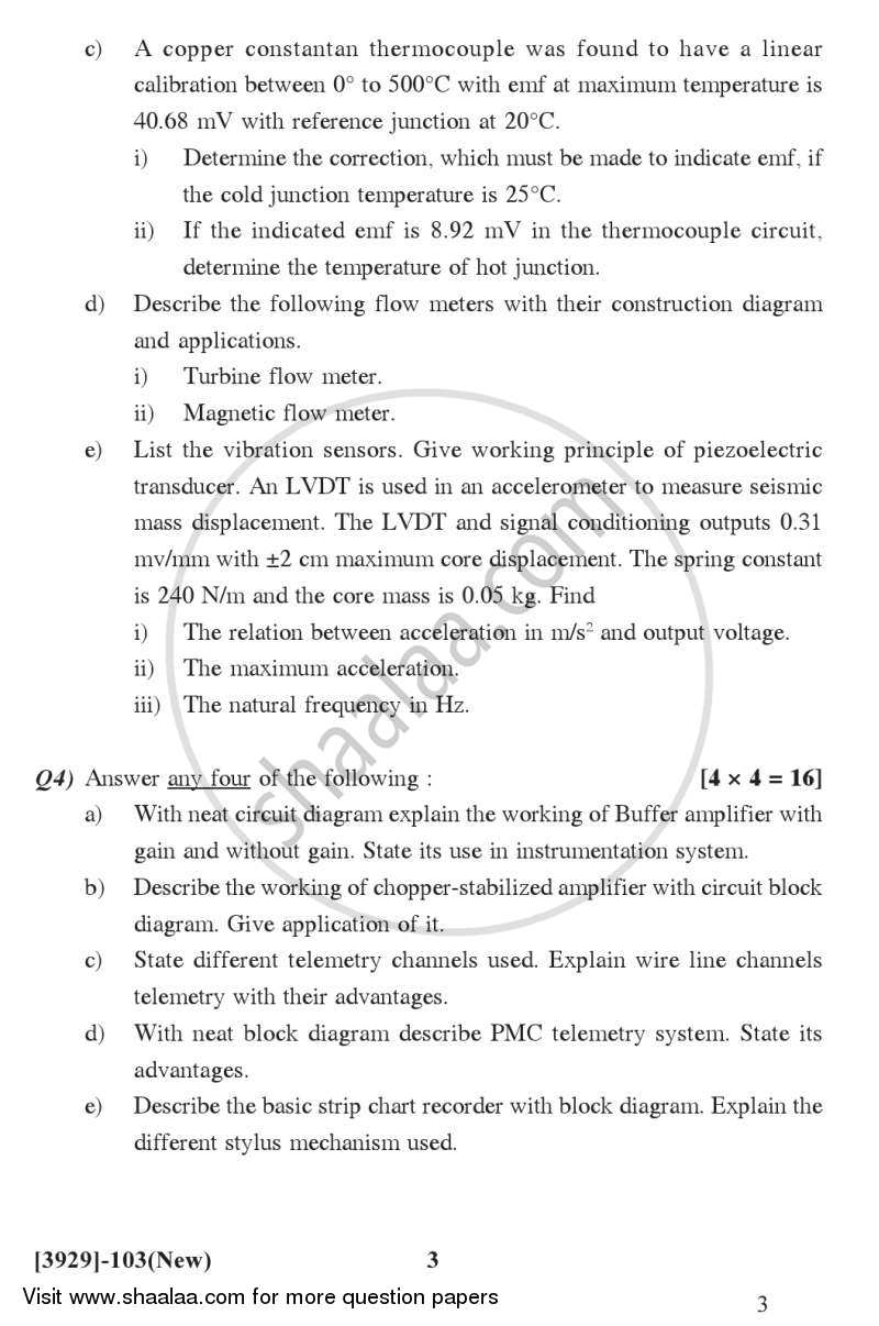 Instrumentation and Measurement Techniques 2011-2012 - M.Sc. - Semester 1 - University of Pune question paper with PDF download