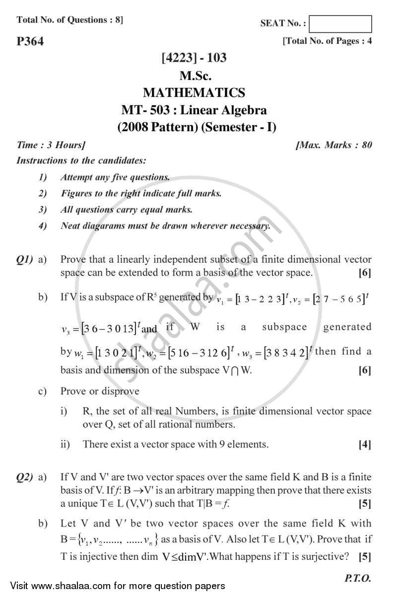 phd maths entrance question paper