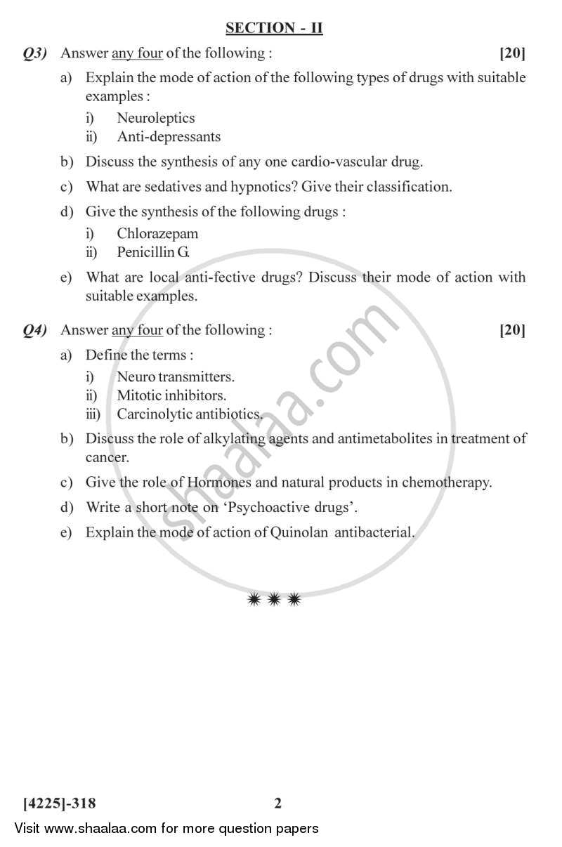 Medicinal Chemistry 2012-2013 - M.Sc. - Semester 3 - University of Pune question paper with PDF download