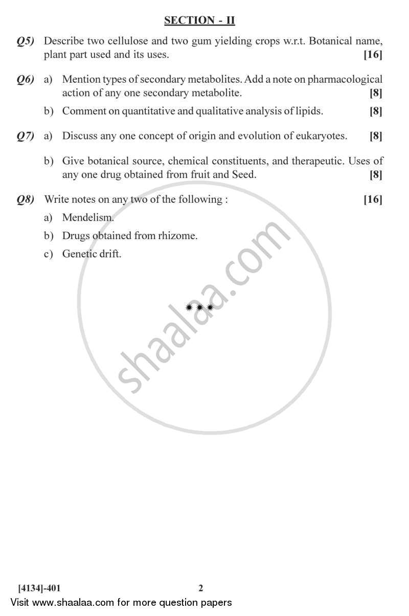 Plant Resource and Evolution 2011-2012 - M.Sc. - Semester 4 - University of Pune question paper with PDF download