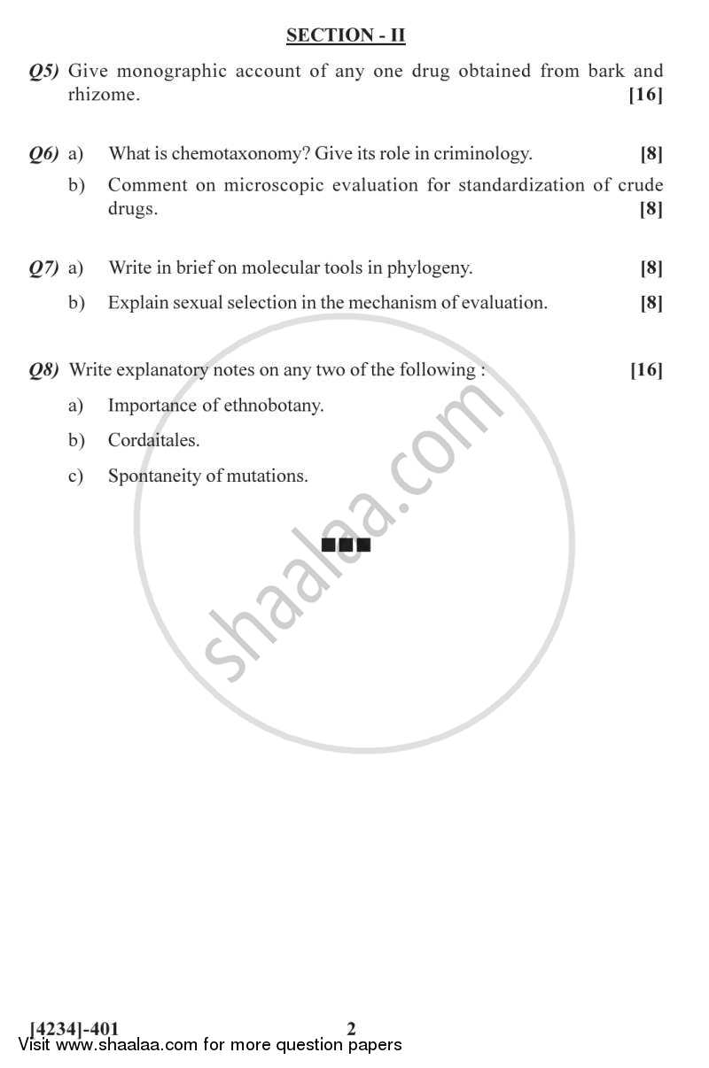 Plant Resource and Evolution 2012-2013 - M.Sc. - Semester 4 - University of Pune question paper with PDF download
