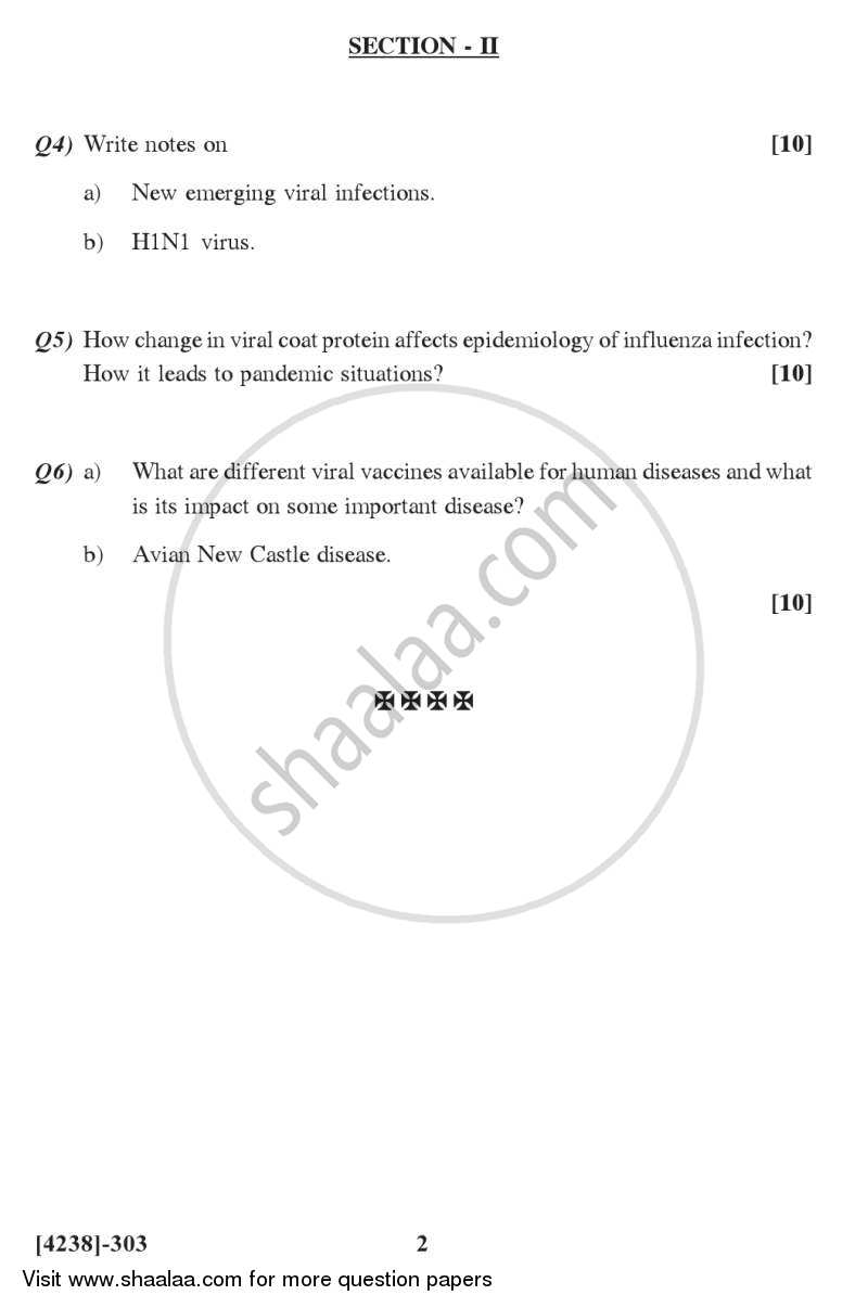 Principles of Virology 2012-2013 - M.Sc. - Semester 3 - University of Pune question paper with PDF download