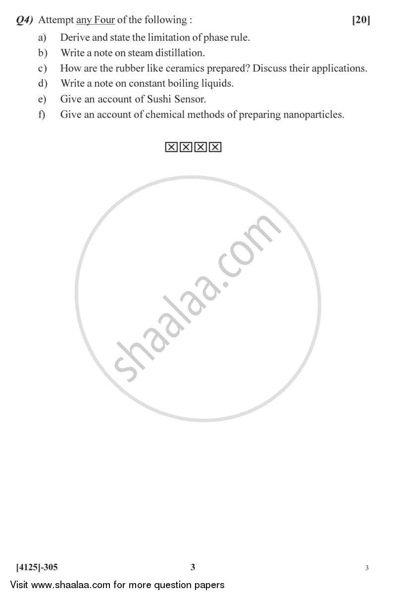 Special Topics in Physical Chemistry 2011-2012 - M.Sc. - Semester 3 - University of Pune question paper with PDF download