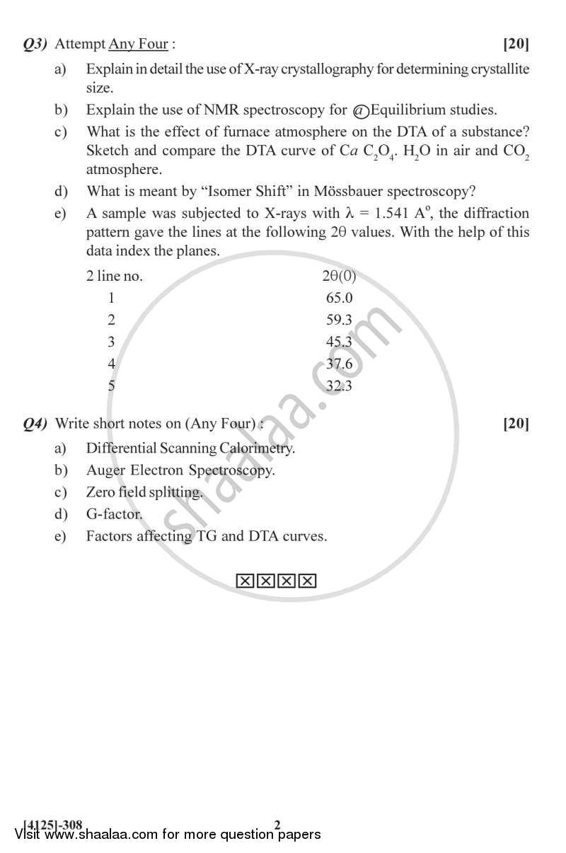 Structural Methods in Inorganic Chemistry 2011-2012 - M.Sc. - Semester 3 - University of Pune question paper with PDF download
