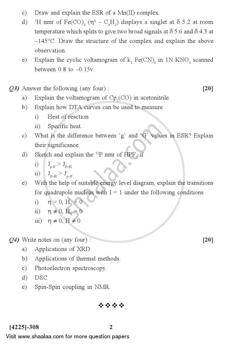 Structural Methods in Inorganic Chemistry 2012-2013 - M.Sc. - Semester 3 - University of Pune question paper with PDF download