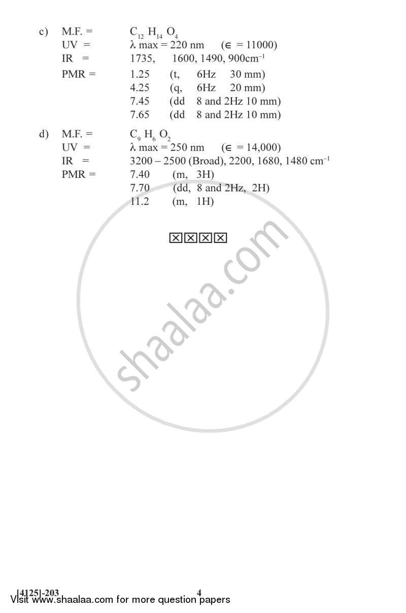 Synthetic Organic Chemistry and Spectroscopy 2011-2012 - M.Sc. - Semester 2 - University of Pune question paper with PDF download