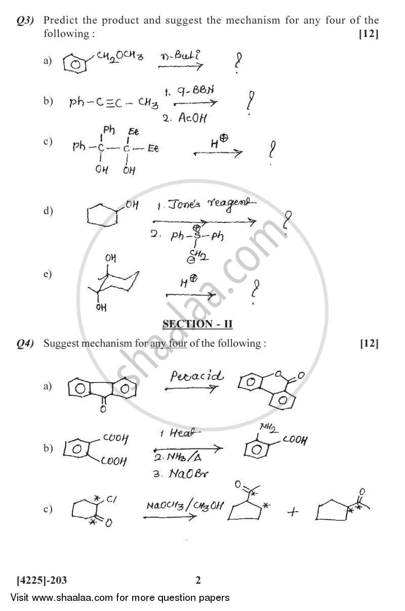 Synthetic Organic Chemistry and Spectroscopy 2012-2013 - M.Sc. - Semester 2 - University of Pune question paper with PDF download