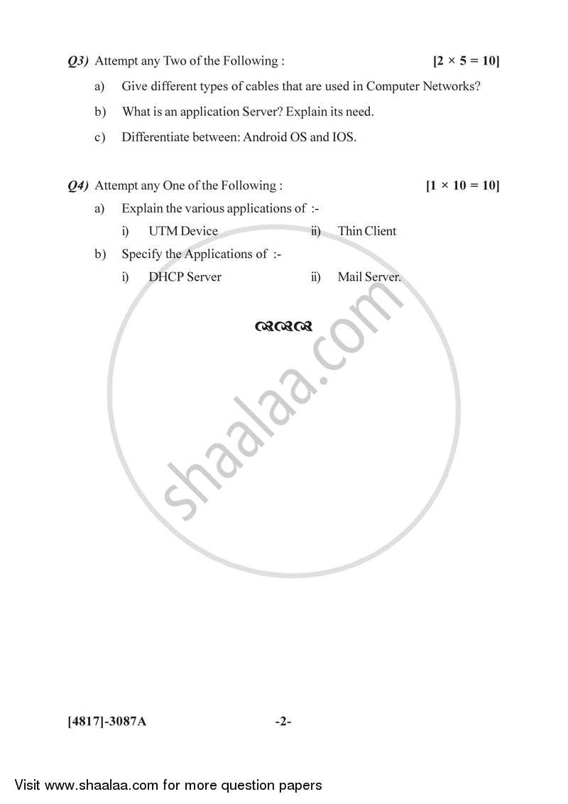 Network Concepts 1 2015-2016 Semester 5 (FYBSc) - University of Pune question paper with PDF download