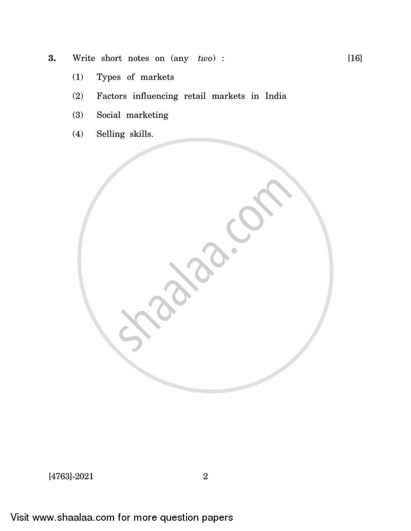 Personal Selling and Salesmanship 2014-2015 S.Y.B.Com Vocational - University of Pune question paper with PDF download