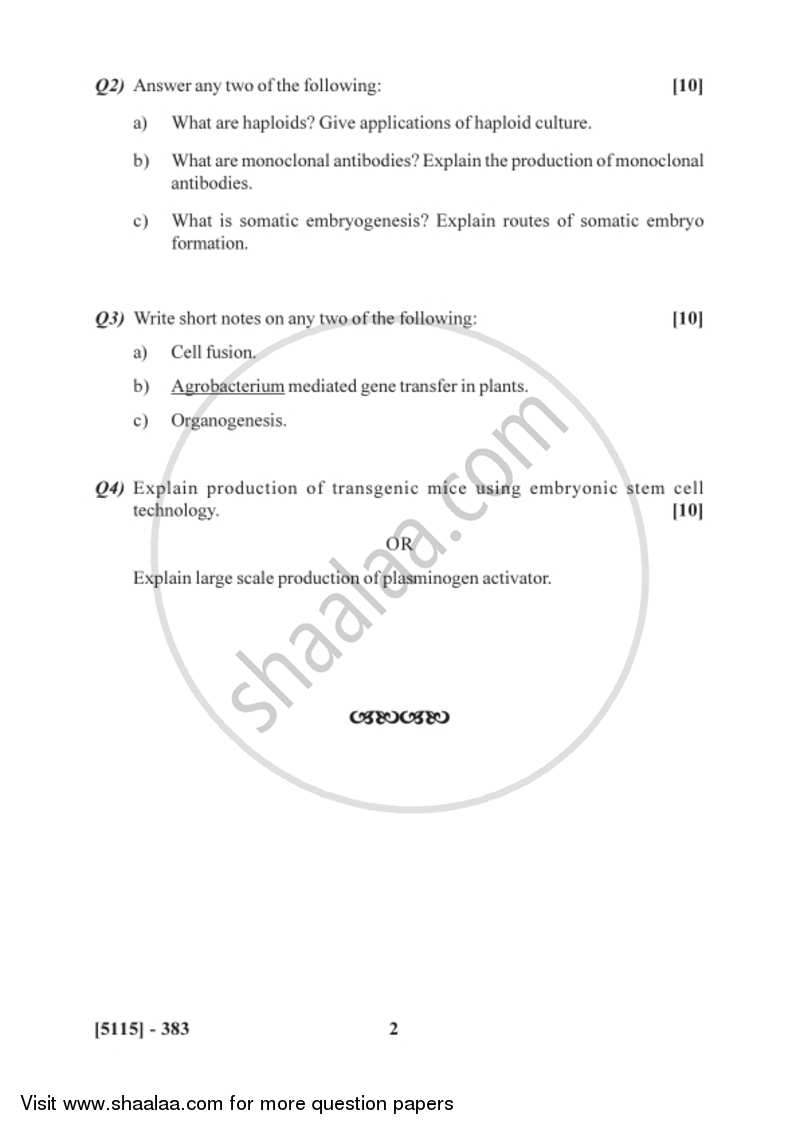 Plant and Animal Biotechnology 2016-2017 Semester 5 (FYBSc) - University of Pune question paper with PDF download