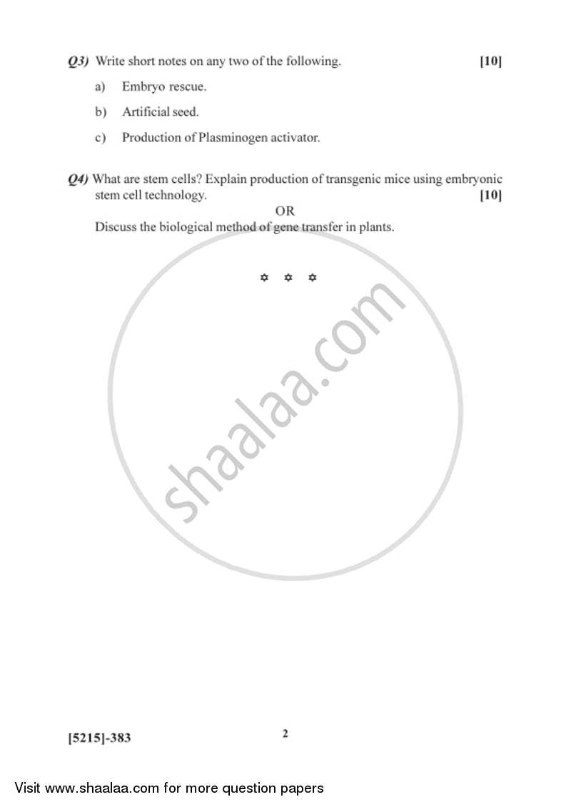 Plant and Animal Biotechnology 2017-2018 Semester 5 (FYBSc) - University of Pune question paper with PDF download