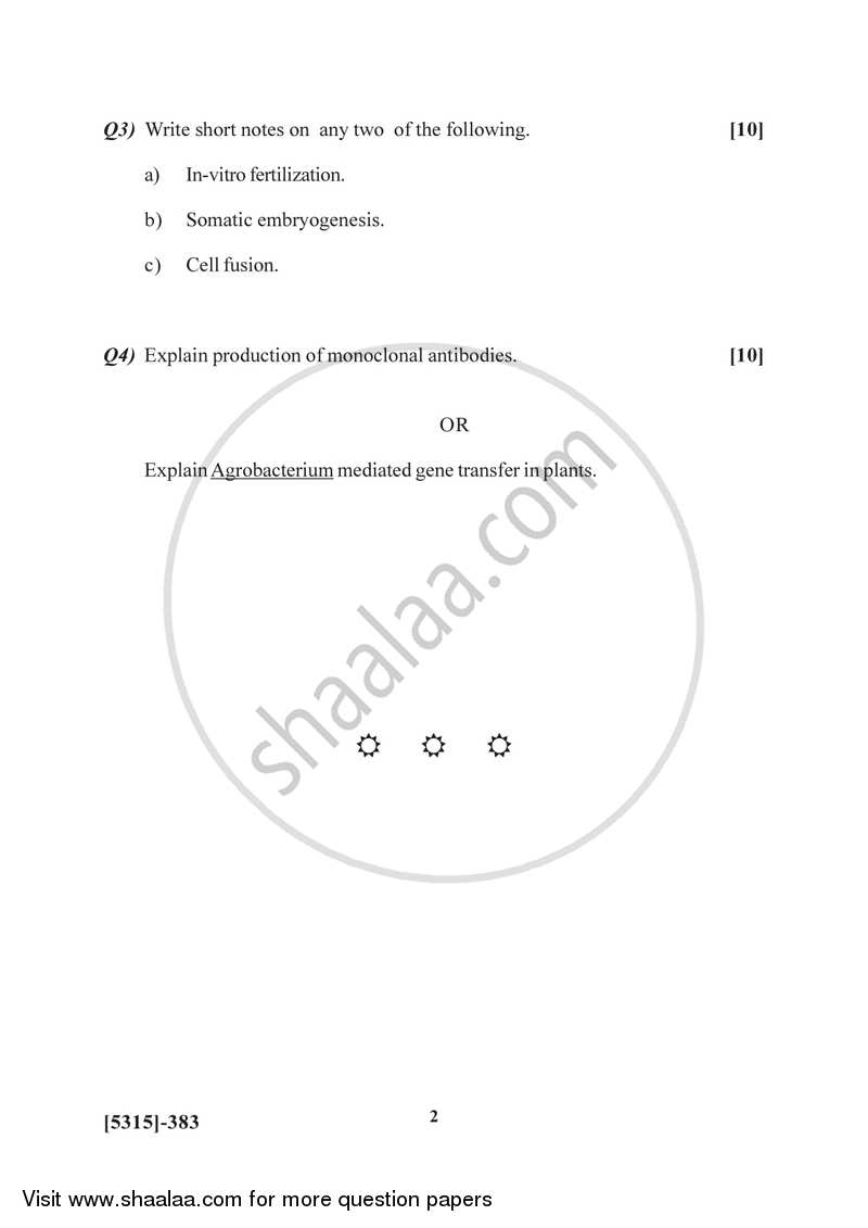 Plant and Animal Biotechnology 2017-2018 Semester 5 (FYBSc) - University of Pune question paper with PDF download