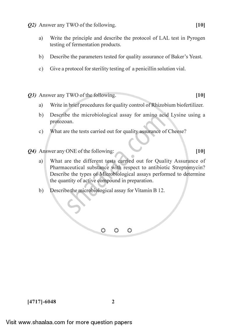 Quality Assurance in Industrial Products 2014-2015 Semester 4 (FYBSc) - University of Pune question paper with PDF download