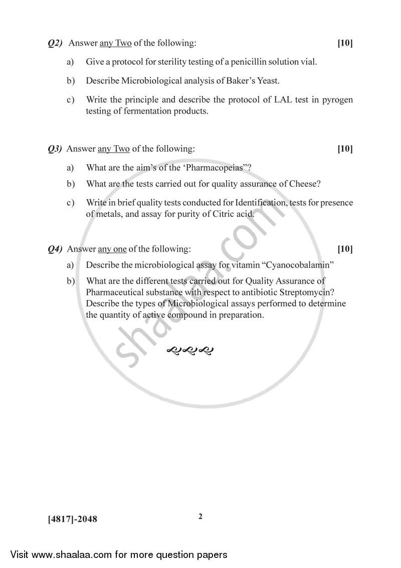 Quality Assurance in Industrial Products 2015-2016 Semester 4 (FYBSc) - University of Pune question paper with PDF download