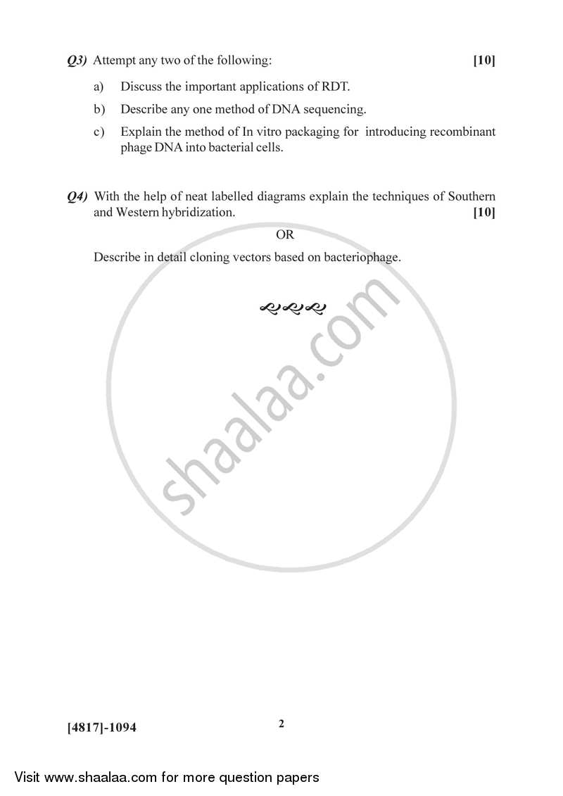 Recombinant DNA Technology 2015-2016 Semester 3 (FYBSc) - University of Pune question paper with PDF download