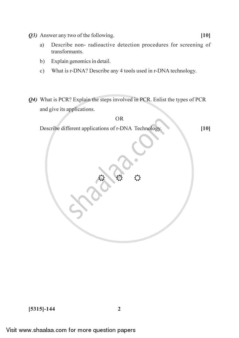 Recombinant DNA Technology 2017-2018 Semester 3 (FYBSc) - University of Pune question paper with PDF download