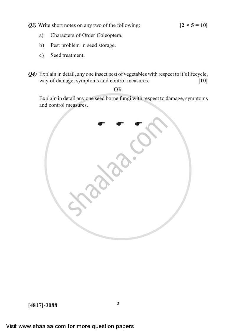 Seed Pathology and Entomology 2015-2016 Semester 5 (FYBSc) - University of Pune question paper with PDF download