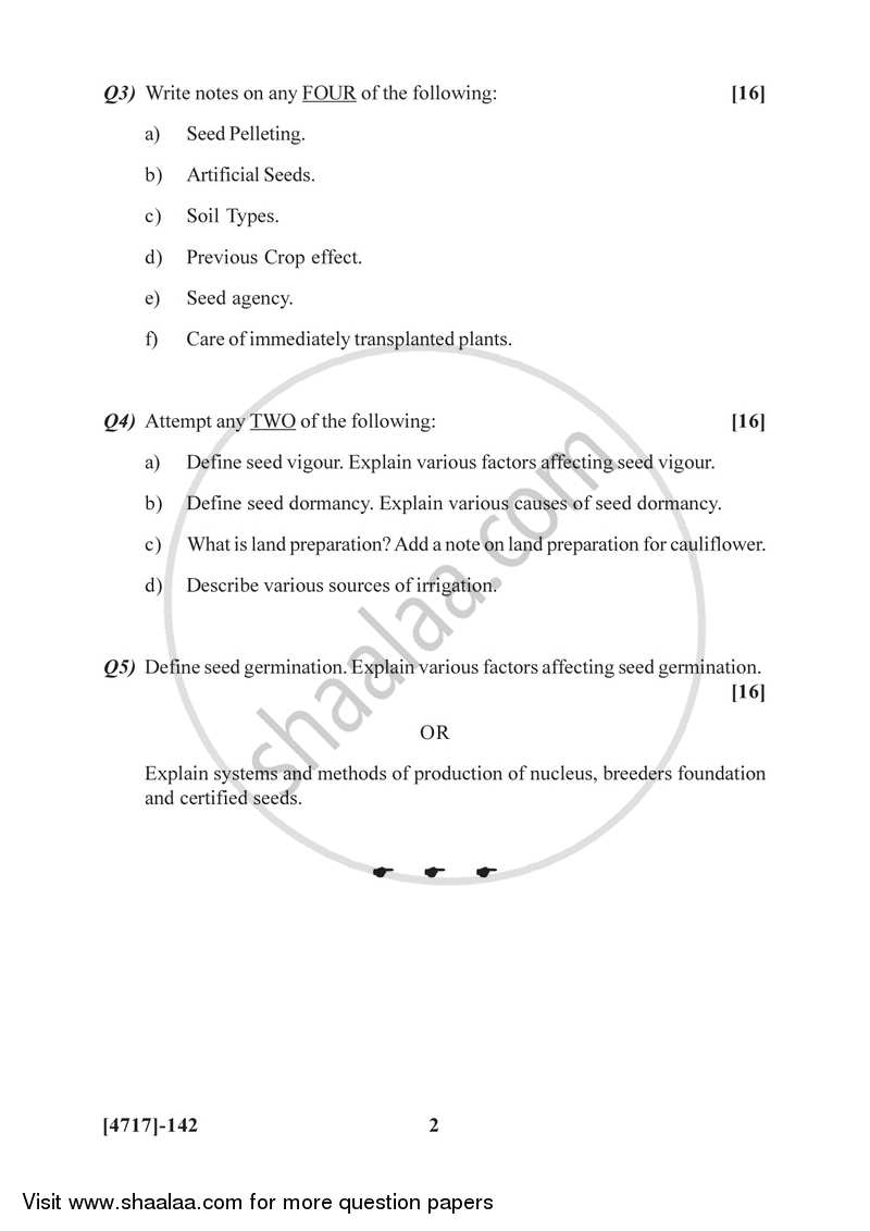 Seed Physiology and Seed Production 2014-2015 Semester 2 (FYBSc) - University of Pune question paper with PDF download