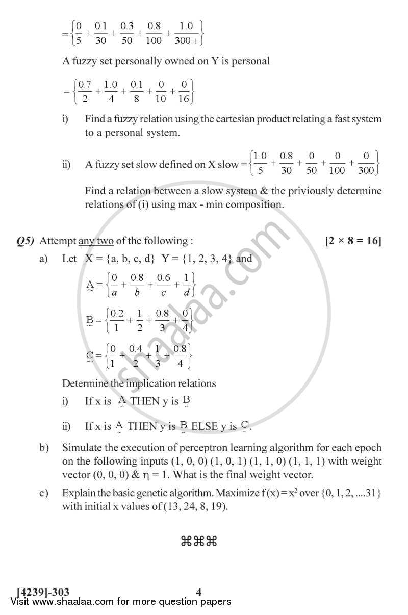 Soft Computing 2012-2013 Semester 3 - University of Pune question paper with PDF download