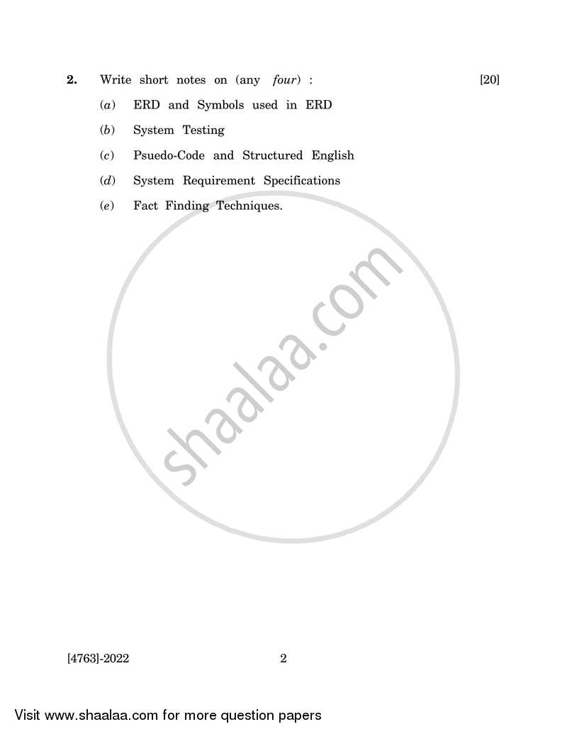 Software Engineering 2014-2015 S.Y.B.Com Vocational - University of Pune question paper with PDF download