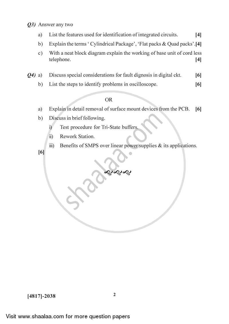 Troubleshooting Electronic Equipment - B 2015-2016 Semester 4 (FYBSc) - University of Pune question paper with PDF download
