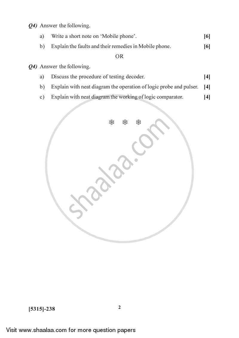 Troubleshooting Electronic Equipment - B 2017-2018 Semester 4 (FYBSc) - University of Pune question paper with PDF download