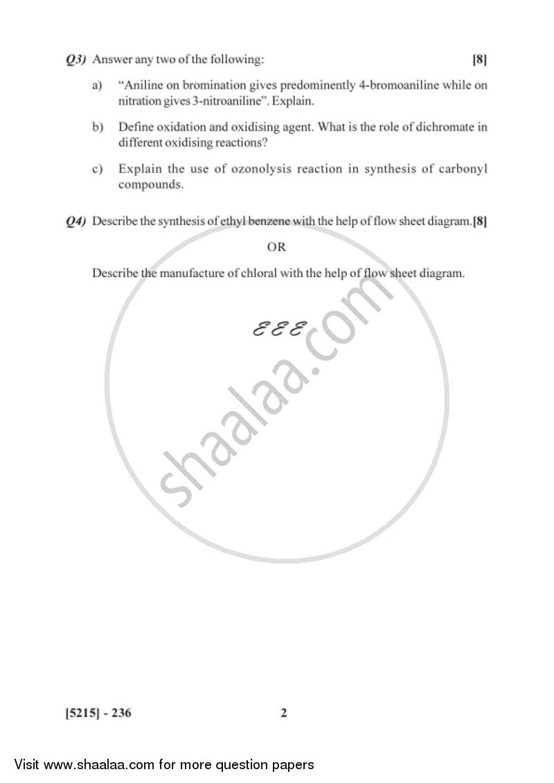 Unit Processes in Organic Chemical Industries 2017-2018 Semester 4 (FYBSc) - University of Pune question paper with PDF download